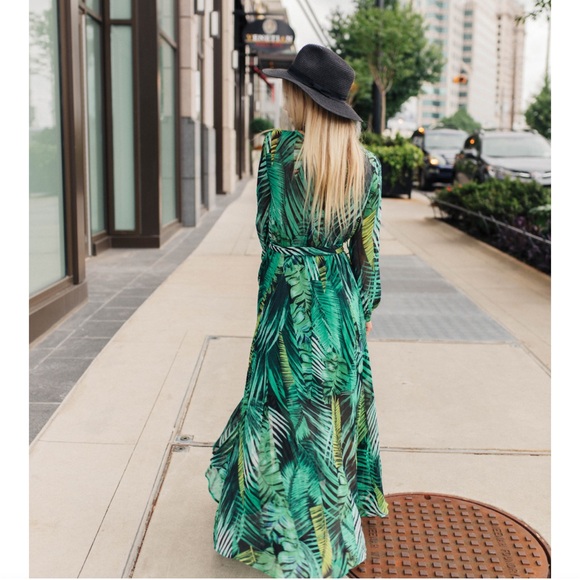 NWT Tropical Green WHY Wrapped Skirt and bodysuit Set XL - Picture 5 of 15